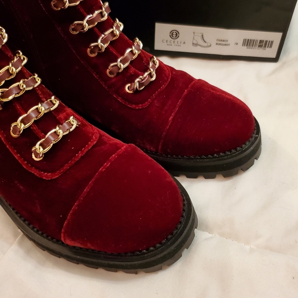 Anthropologie Cecelia New York Chance Hiker Boots - burgandy - Picture 2 of 9